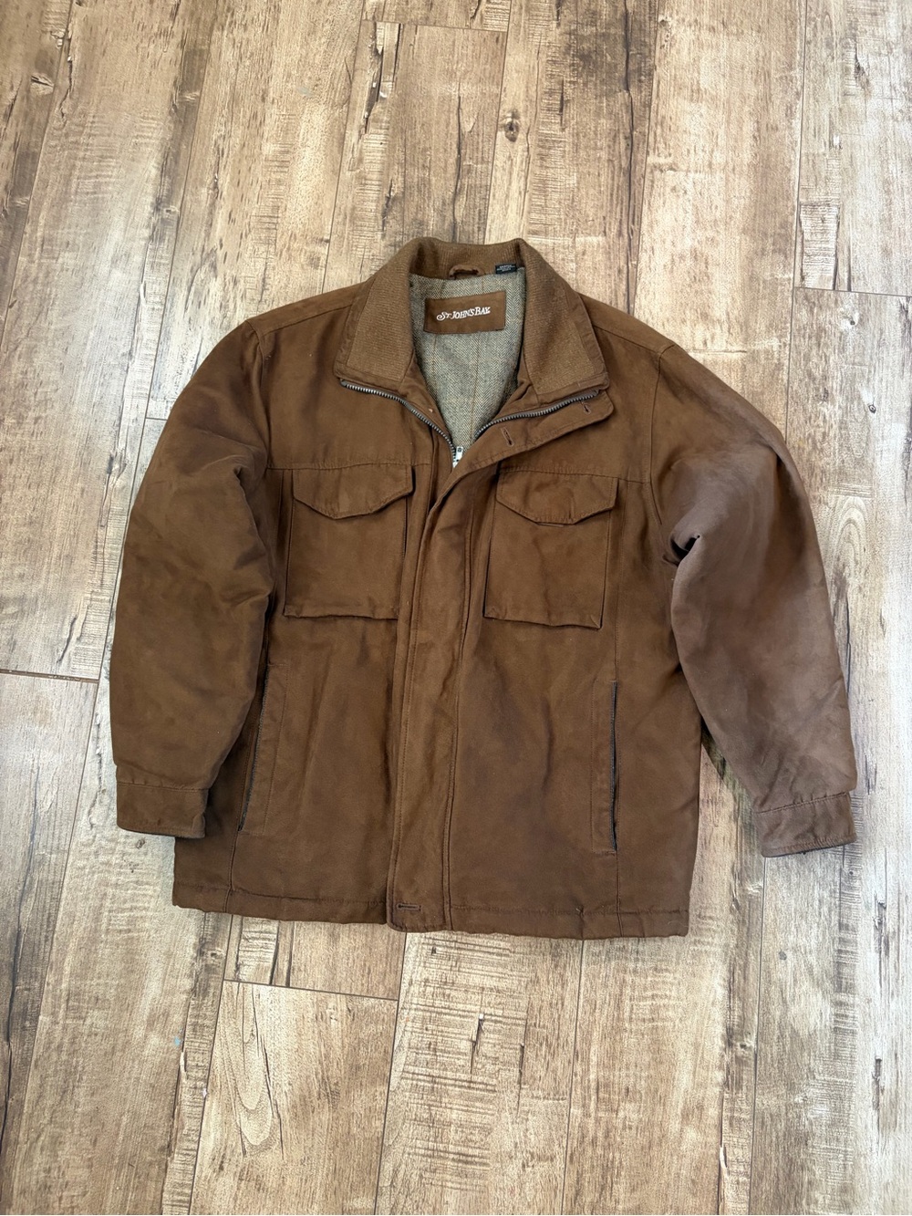 St. John's Bay Brown Men's Field Jacket wool blend